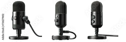 Wallpaper Mural black podcast microphone isolated on transparent background ,generative ai Torontodigital.ca