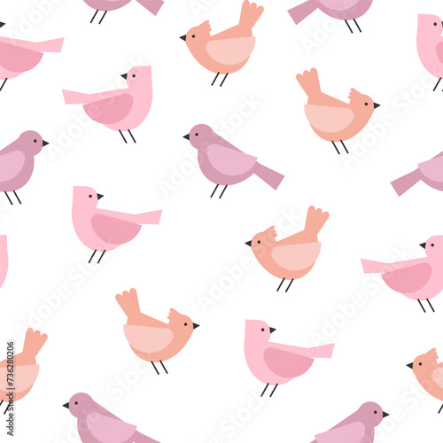 Simple birds seamless pattern. Background for poster, banner, fabric, wallpaper