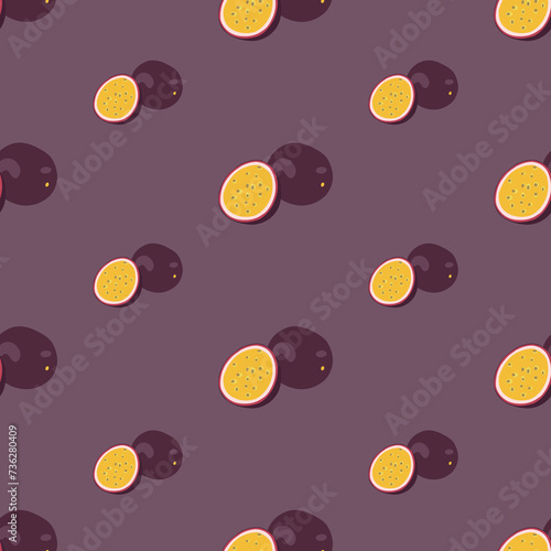 passion fruit slice vector tile pattern