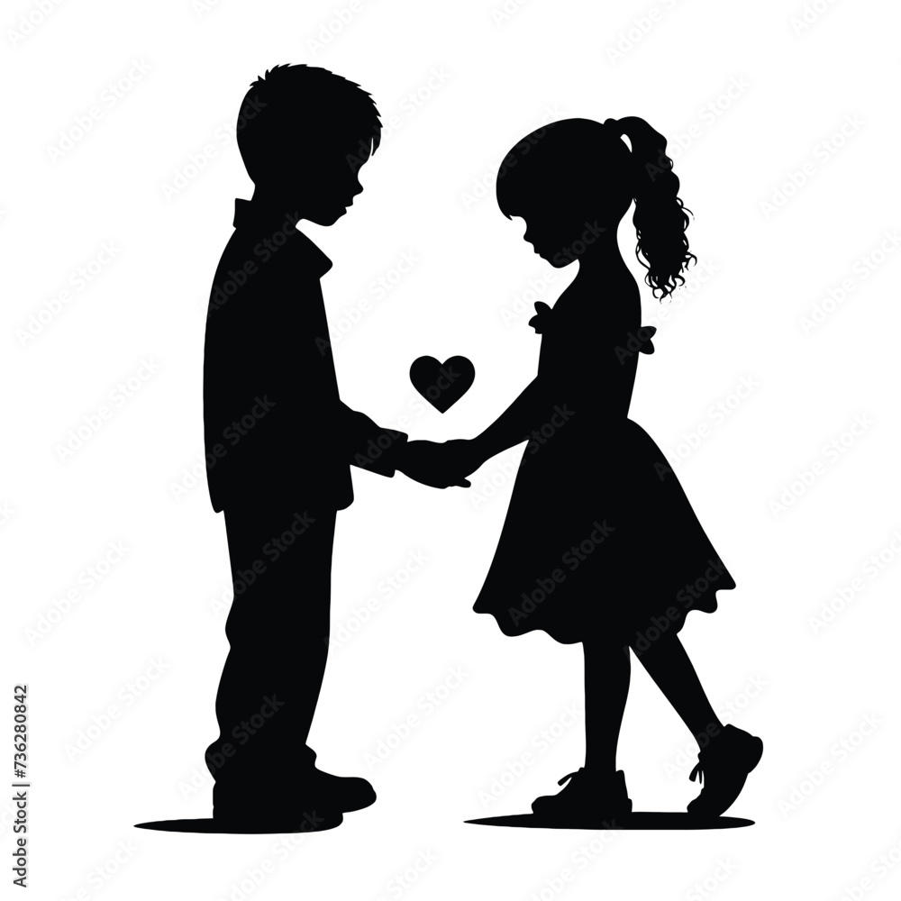 
boy and girl in love silhouette
