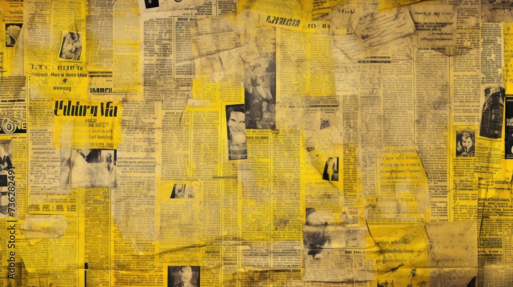  The background is old newspaper clippings in Yellow color.