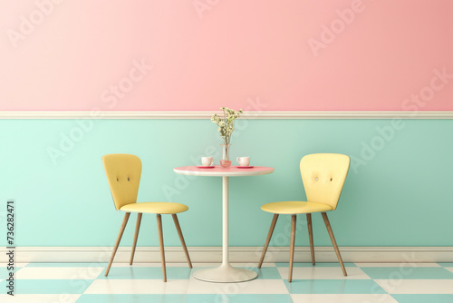 1950s Pastels: Soft pastel colors like mint green, powder blue, pale pink, and buttery yellow are reminiscent of the 1950s