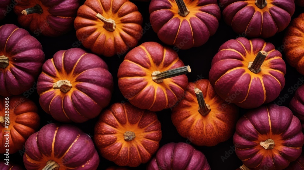 The background of many pumpkins is in Burgundy color. The background of many pumpkins is in Burgundy color.