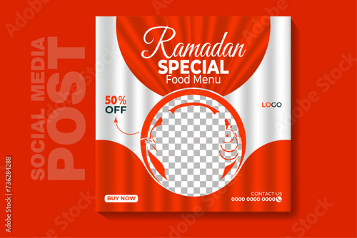 This is a square special food social media post banner template. This template are fully editable and customisable (text, color, photo).You can edit it quickly and easily.
