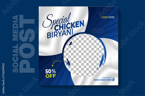 This is a square special food social media post banner template. This template are fully editable and customisable (text, color, photo).You can edit it quickly and easily.