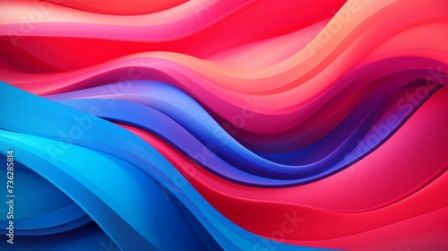 Abstract Fluid Shapes in Blue and Red Gradient. Abstract background featuring fluid shapes with a harmonious blend of blue and red gradients  conveying a sense of flow and dynamism.