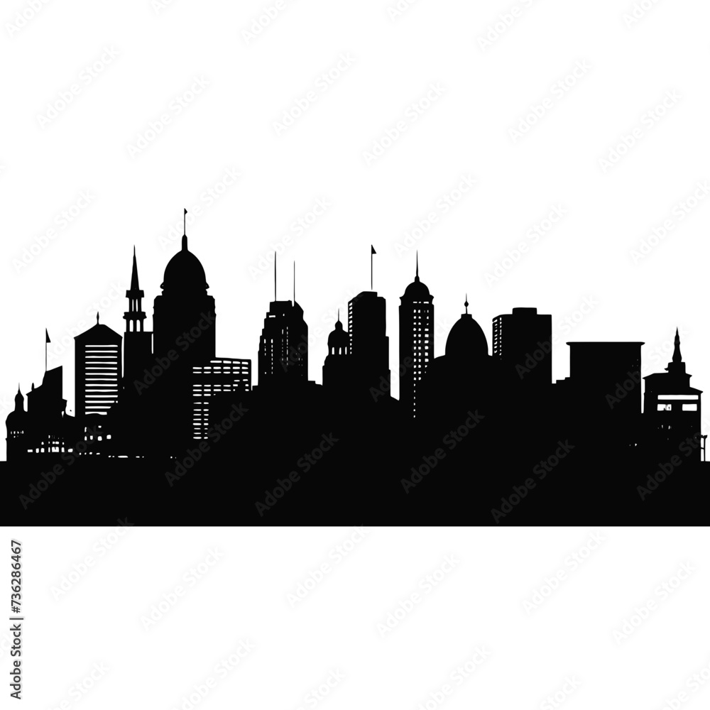 Silhouette of city 