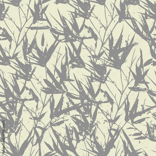 Fototapeta Naklejka Na Ścianę i Meble -  Seamless pattern with tree branches and leaves for surface design and other design projects. modern trend drawing in line art style