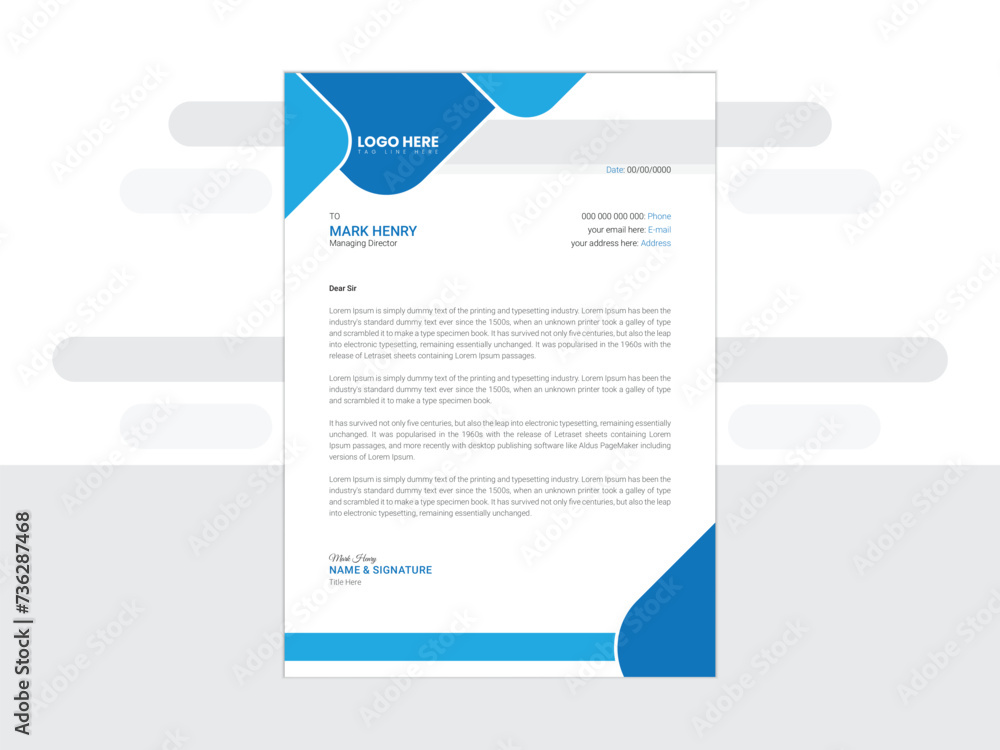 Vector New Professional letterhead design
