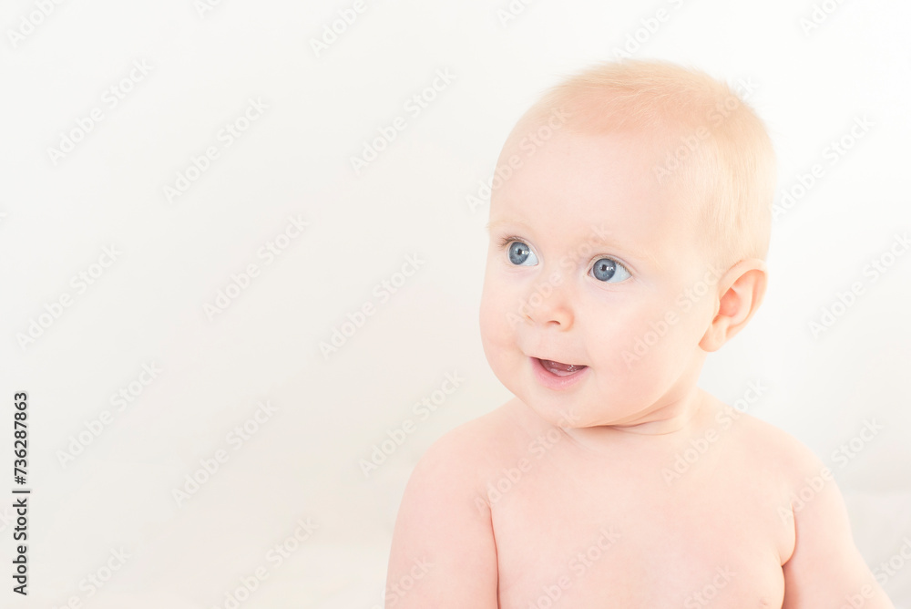 portrait of a cute baby in a diaper portrait of a cute baby in a diaper