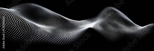 simple abstract white wave on black background