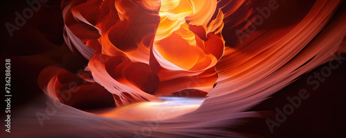 Antelope Canyonin arizona lights and rocks In USA nature park.