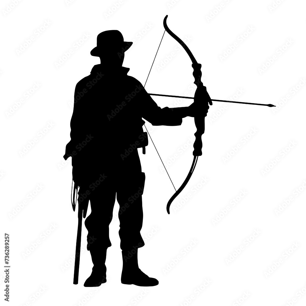 Black silhouette of archer
