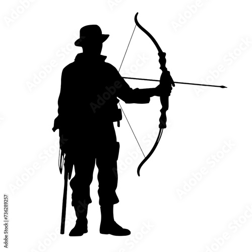 Black silhouette of archer
