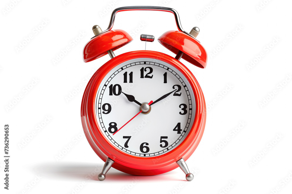 Red alarm clock isolated on white Red alarm clock isolated on white