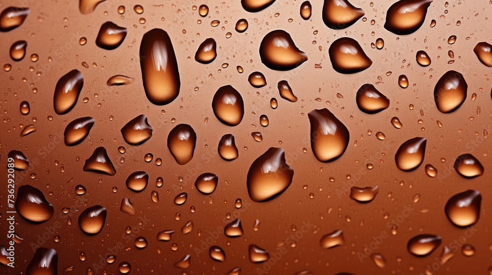 The background of raindrops is in Bronze color