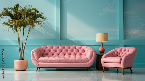 Minimal interior design  stylish luxury furniture  gentle pastel