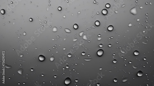 The background of raindrops is in Gray color