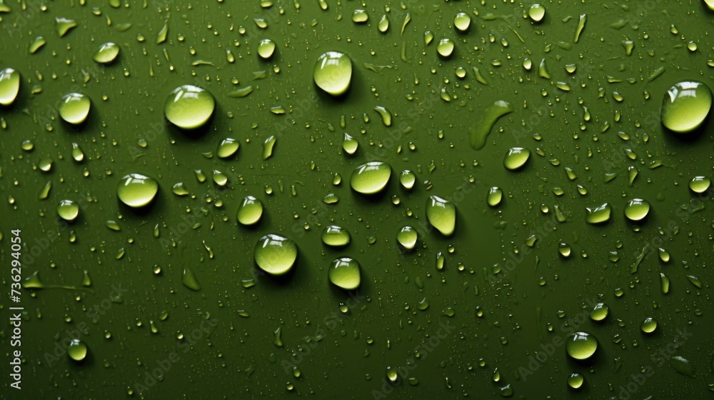 The background of raindrops is in Olive color.