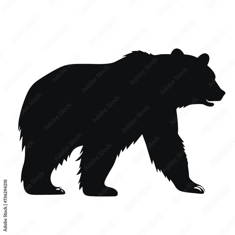 Silhouette bear isolated on white background
Silhouette bear isolated on white background