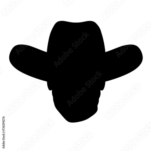 cowboy hat icon illustration, vector cowboy hat silhouette - Vector