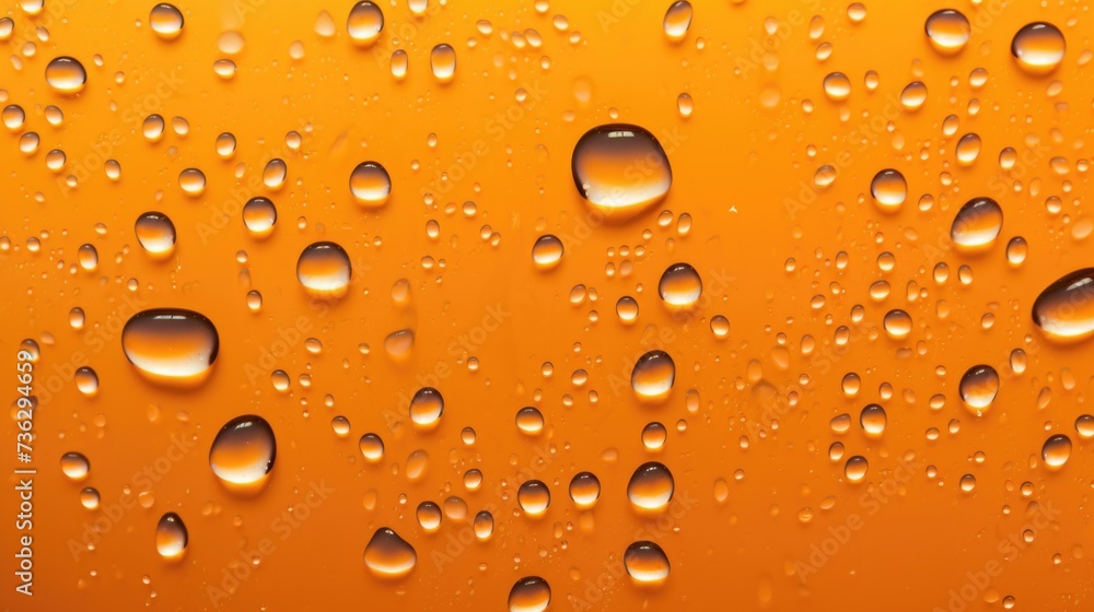 The background of raindrops is in Tangerine color