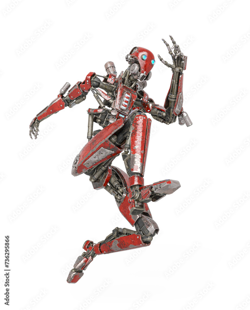 apocalypse cyborg is jumping like a comic hero apocalypse cyborg is jumping like a comic hero