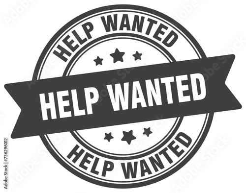 help wanted stamp. help wanted label on transparent background. round sign