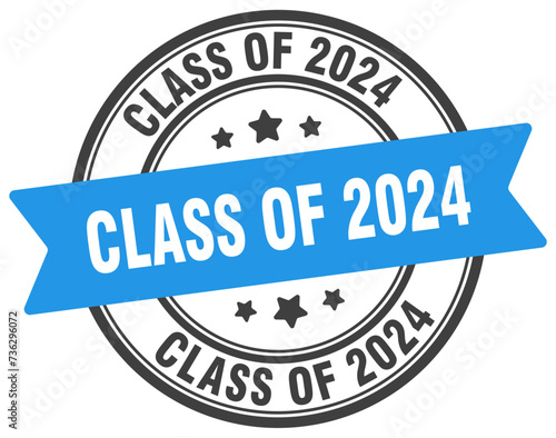 class of 2024 stamp. class of 2024 label on transparent background. round sign