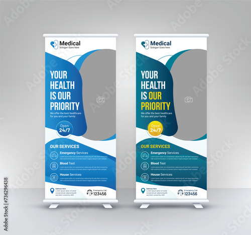 professional roll up medical healthcare stand banner template