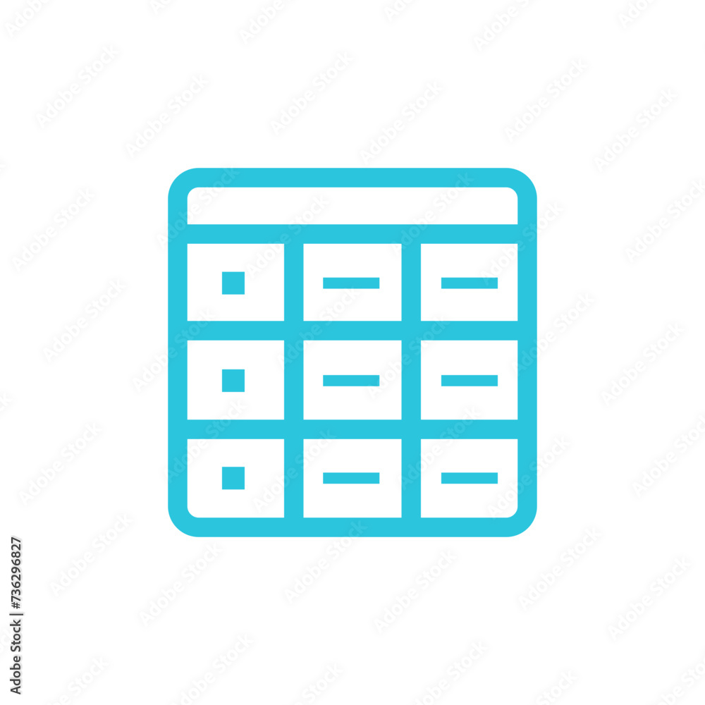 Cells, Data table icon, from blue icon set. Cells, Data table icon, from blue icon set.
