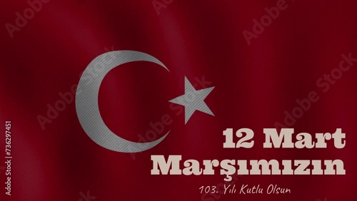 Happy 103rd anniversary animation of our 12 March anthem. Translation: Happy 103rd anniversary of our March anthem. photo