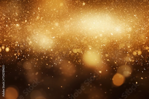 Golden glittering magic lights, Glistening festive ambiance: captivating defocused holiday background, AI generated © Tanu