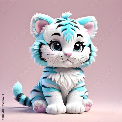 cute baby tiger  Fluffy Generative Ai