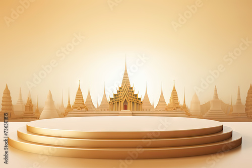minimal podium whit thailand scene background © Kitta