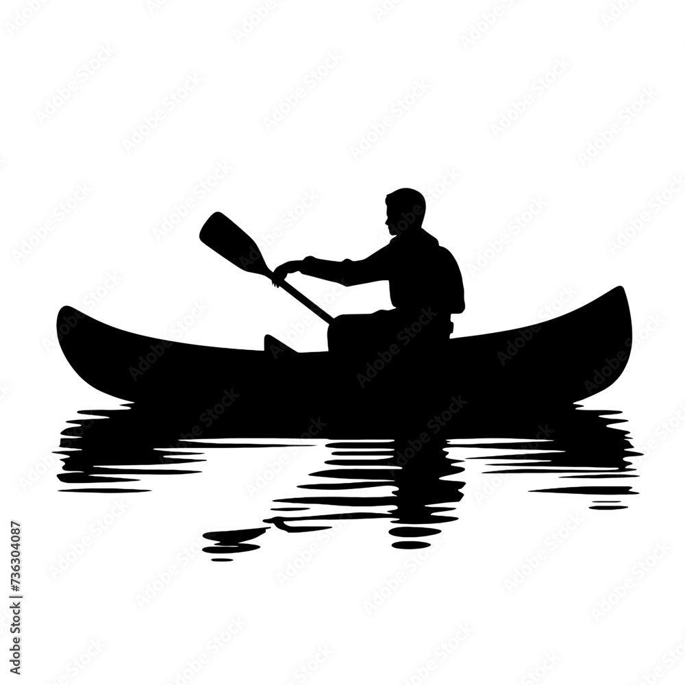 
fisherman in a boat silhouette
