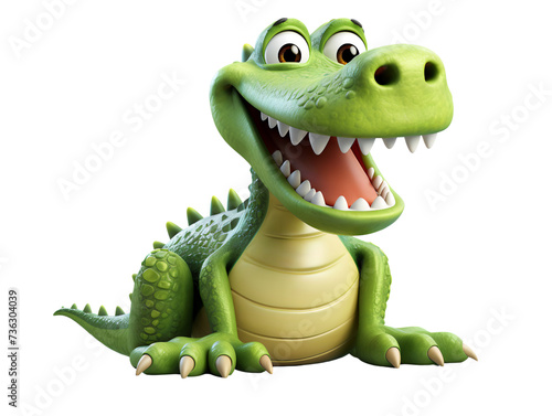 Cartoon Crocodile, isolated on a transparent or white background