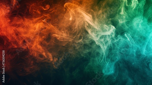 Abstract smoke in a variety of colors on a dark backdrop.