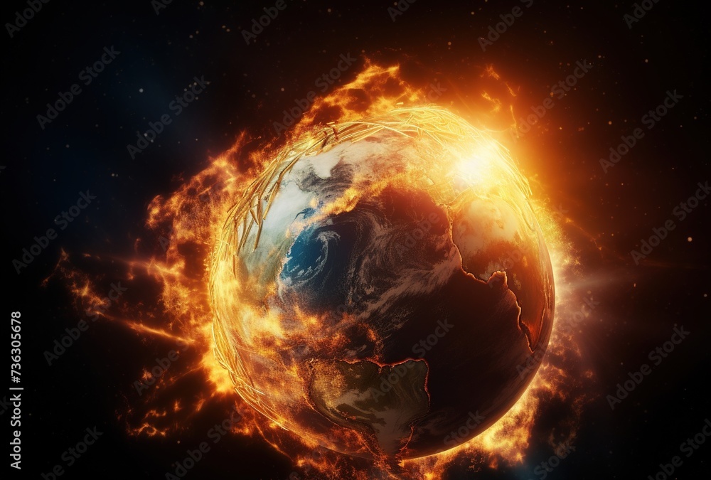 Obraz premium Burning planet earth