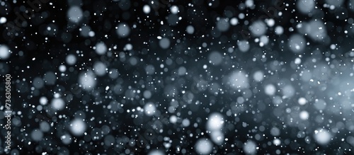 High quality  dense falling snow on black background. Snowfall with transparency.