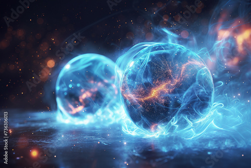 The energy balls with lightning  Generative Ai