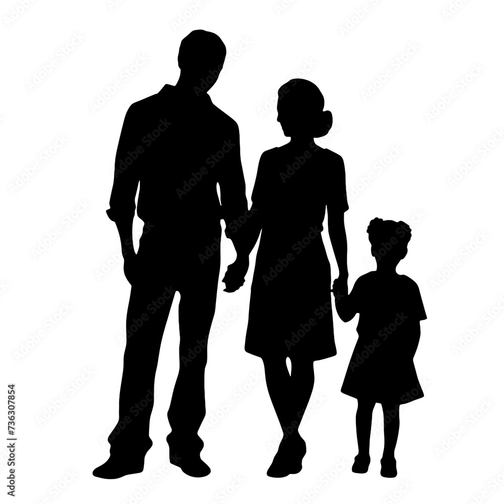 Family vector silhouette Family vector silhouette