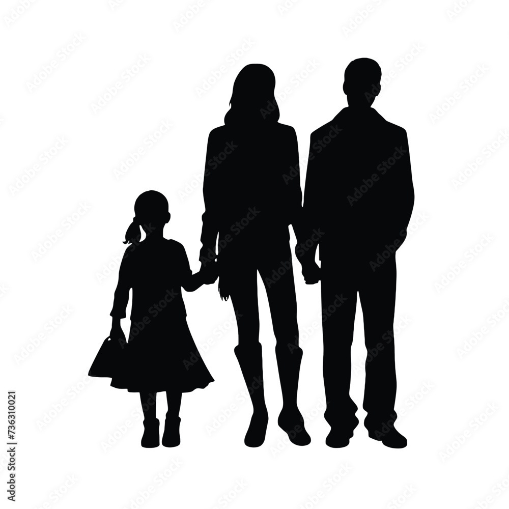 family silhouette vector