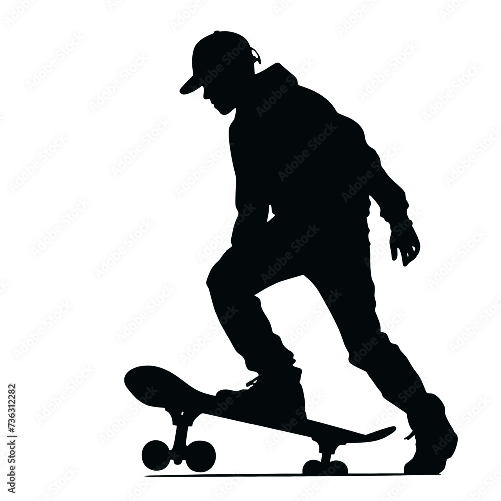 silhouette of a person with a skateboard silhouette of a person with a skateboard