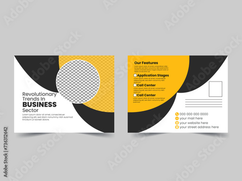 Professional Corporate Modern business post card template design.
