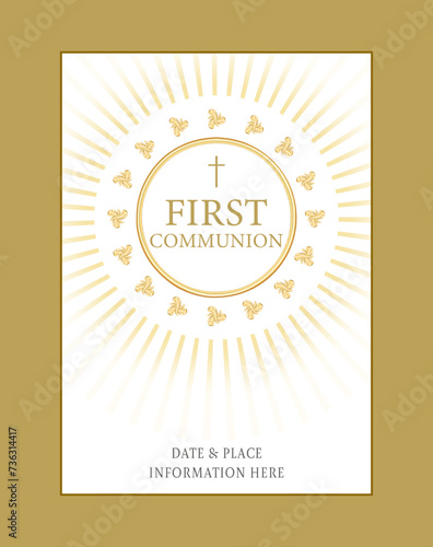 Vector First Communion Invitation template design