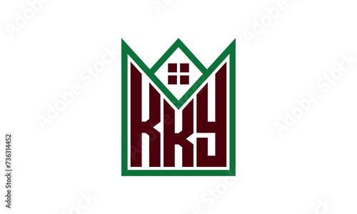 KKY initial letter real estate builders logo design vector. construction ,housing, home marker, property, building, apartment, flat, compartment, business, corporate, house rent, rental, commercial photo