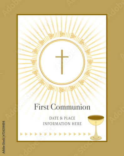 Vector First Communion Invitation template design