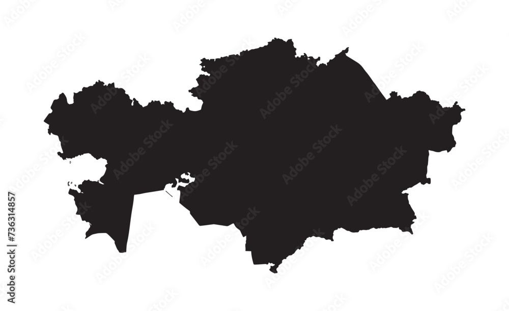 Fototapeta premium Kazakhstan black Map Silhouette