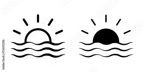 Sunrise icon. sign for mobile concept and web design. vector illustration